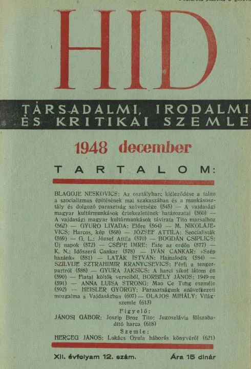 Híd, 12. évf. 1948. december. 12. sz. 545–624. oldal