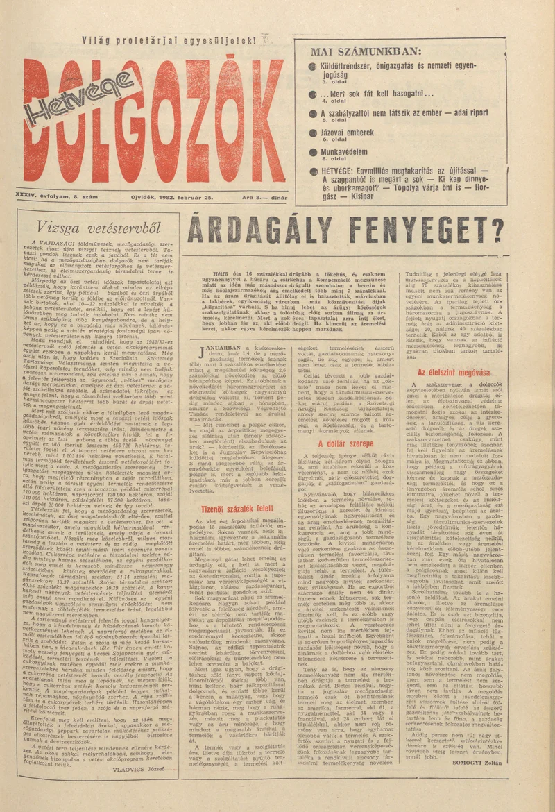 Dolgozók, 36. évf. 1982. február 25. 8. sz.