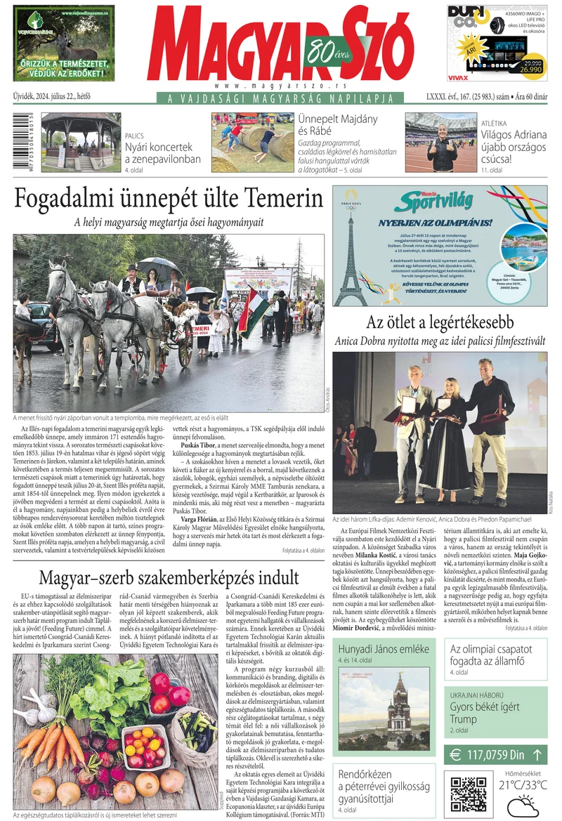 Magyar Szó, 81. évf. 2024. július 22. 167. sz. 1–16. oldal