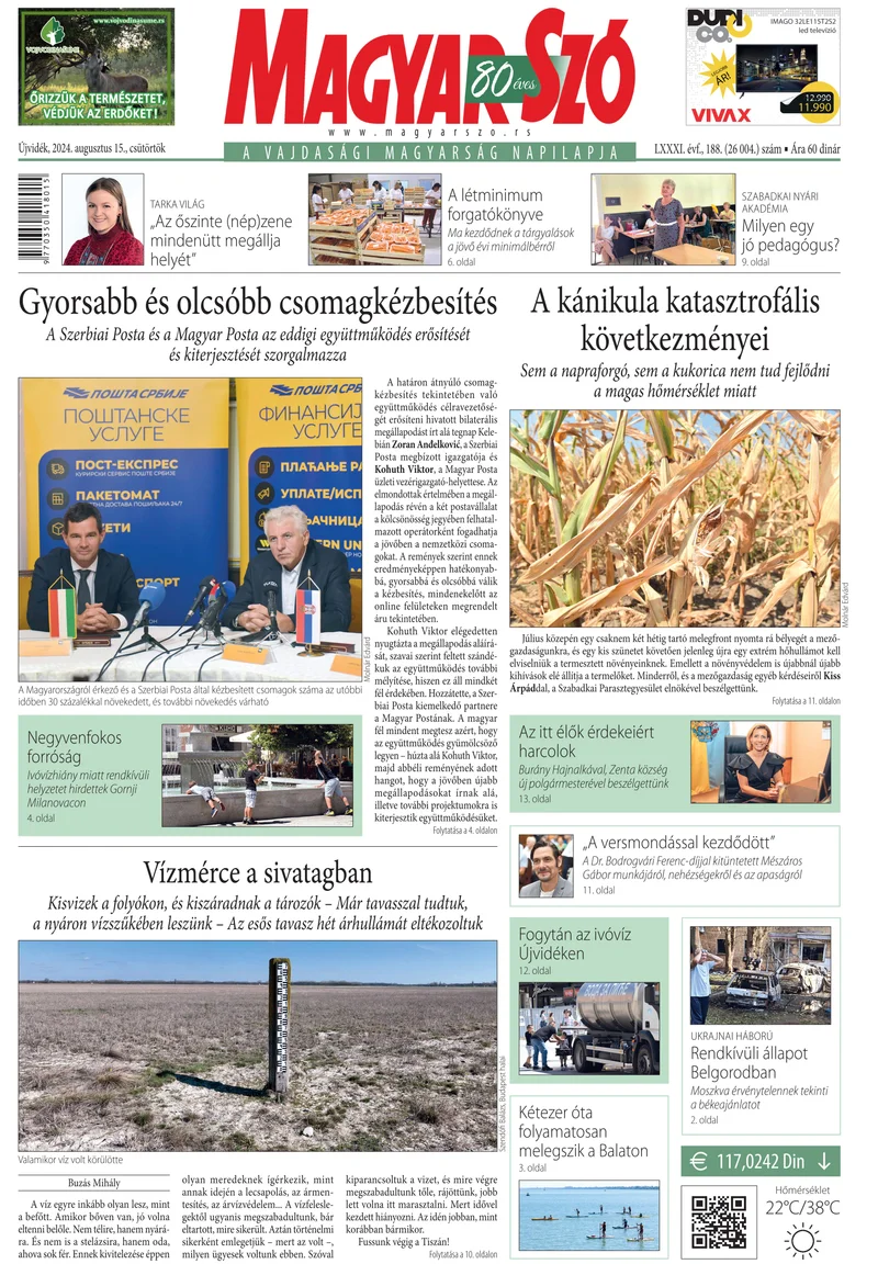 Magyar Szó, 81. évf. 2024. augusztus 15. 188. sz. 1–20. oldal