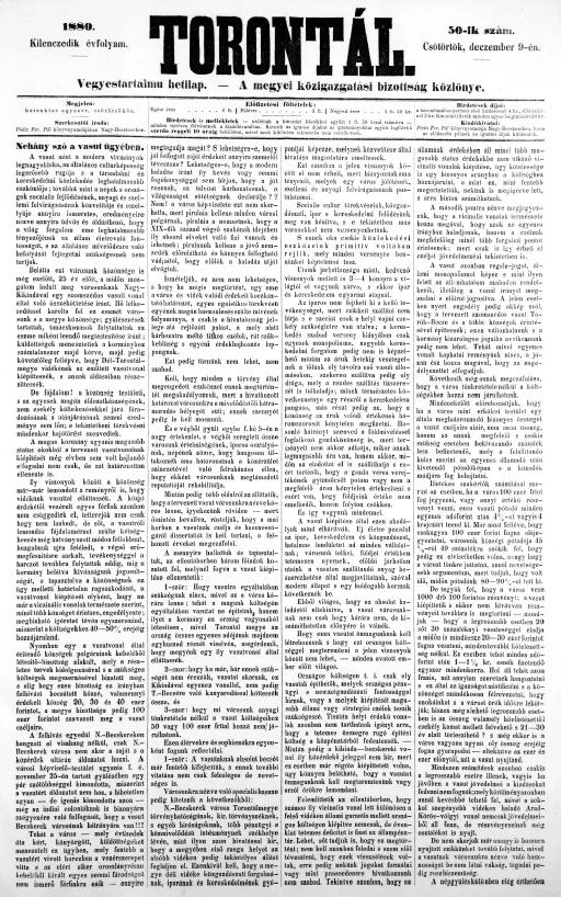 Torontál, 9. évf. 1880. december 9. 50. sz.