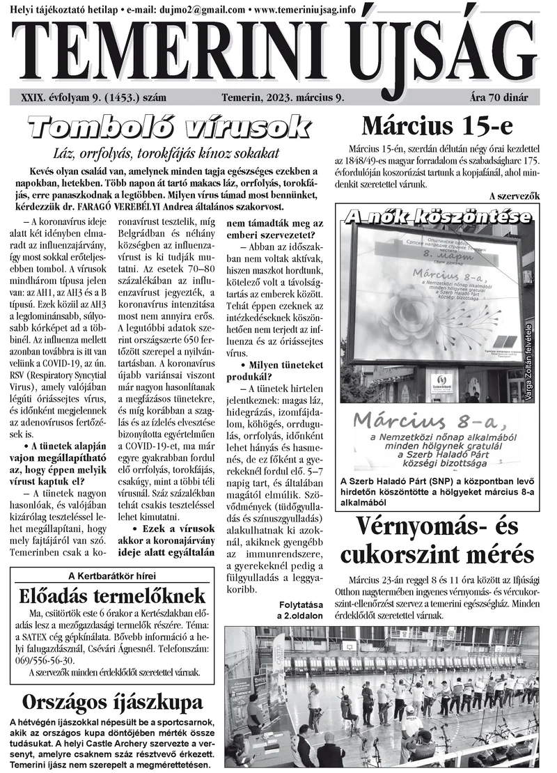 Temerini Újság, 29. évf. 2023. március 9. 9. sz.