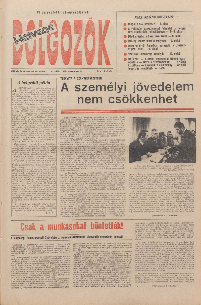 Dolgozók, 37. évf. 1983. november 3. 44. sz.