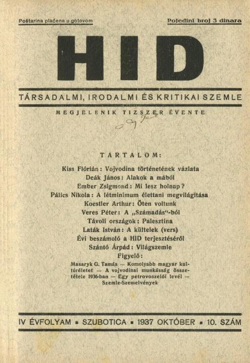 Híd, 4. évf. 1937. október. 10. sz. 1–32. oldal