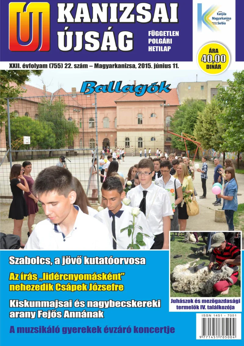 Új Kanizsai Újság, 22. évf. 2015. június 11. 22. sz.