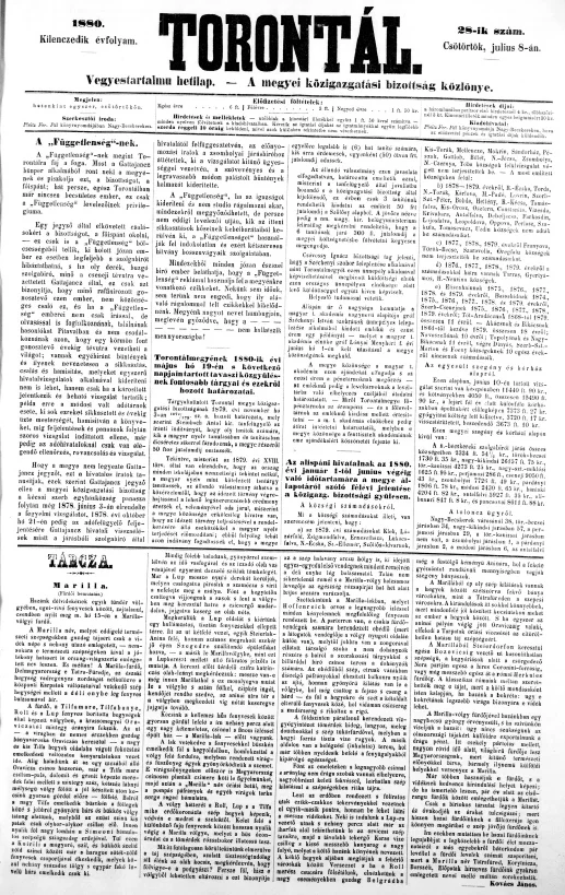 Torontál, 9. évf. 1880. július 8. 28. sz.