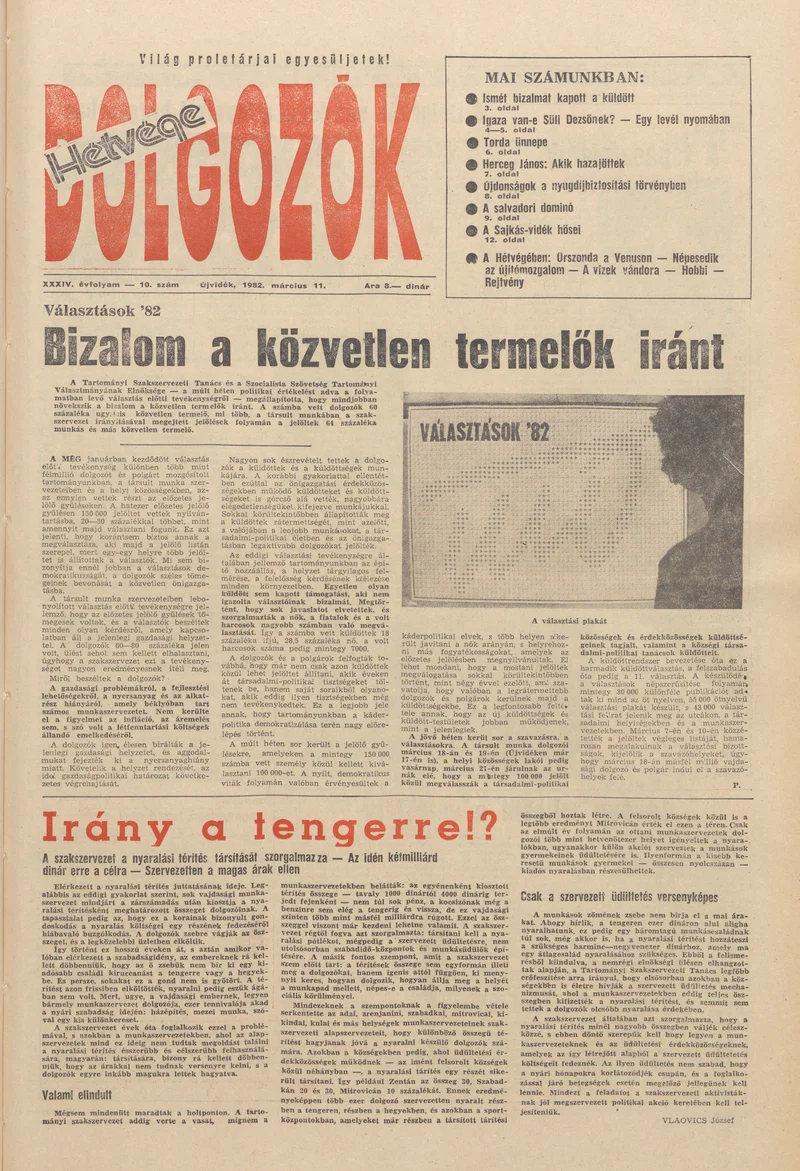 Dolgozók, 36. évf. 1982. március 11. 10. sz.