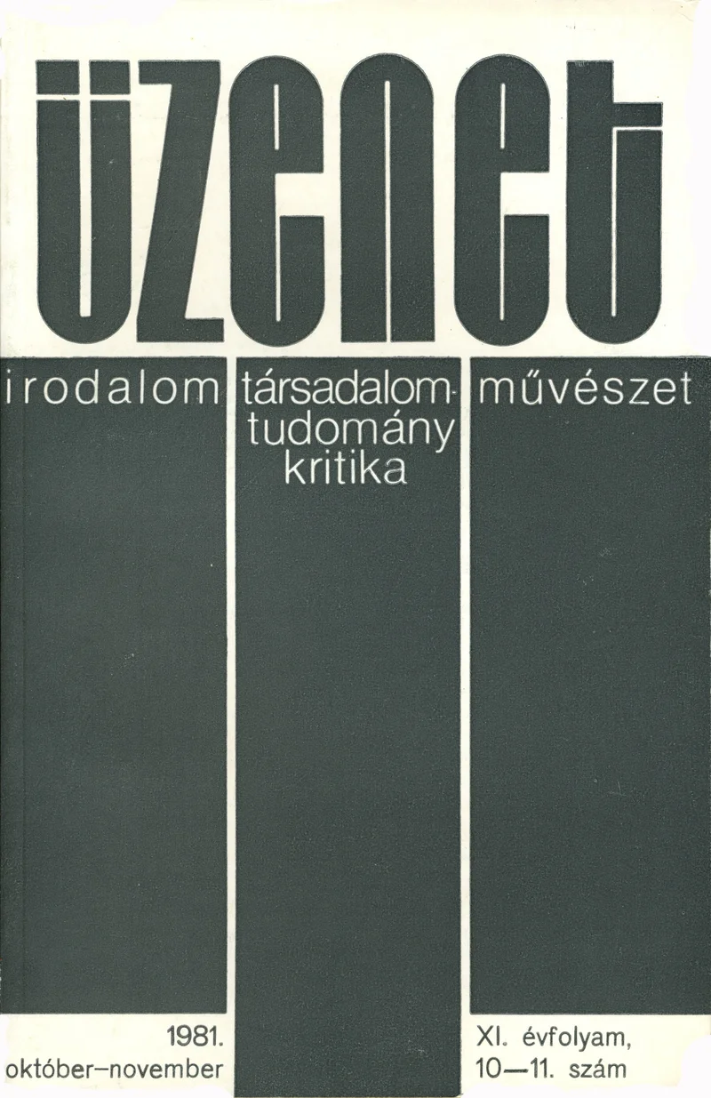 Üzenet, 11. évf. 1981. október – november. 10–11. sz. 483–560. oldal