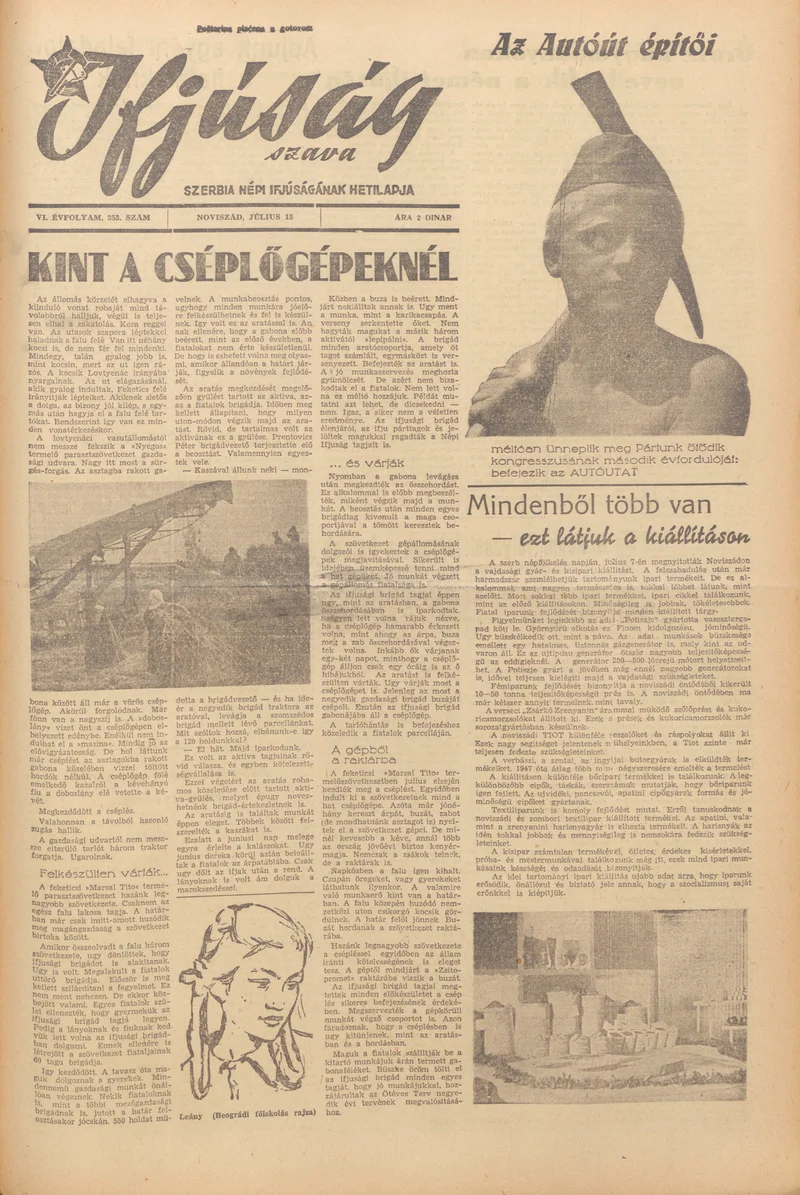 Ifjúság Szava, 6. évf. 1950. július 15. 253. sz.