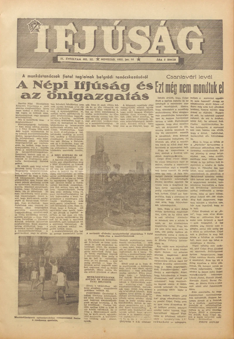 Ifjúság, 11. évf. 1955. január 14. 482. sz.