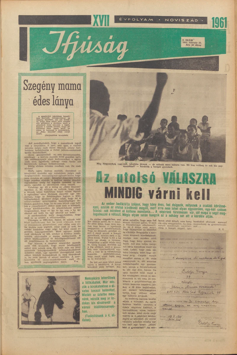 Ifjúság, 17. évf. 1961. február 23. 9. sz.