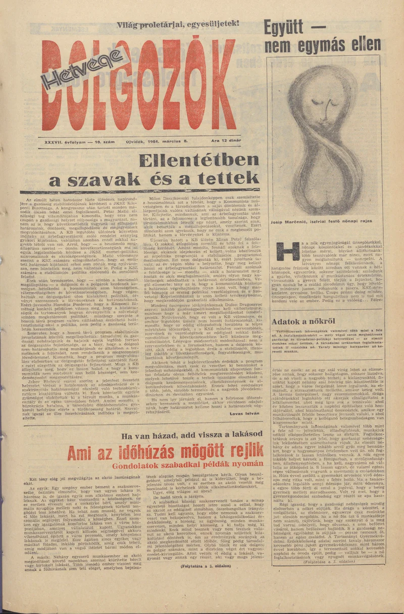 Dolgozók, 38. évf. 1984. március 8. 10. sz.