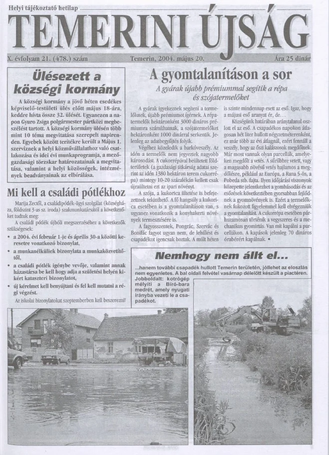 Temerini Újság, 10. évf. 2004. május 20. 21. sz.