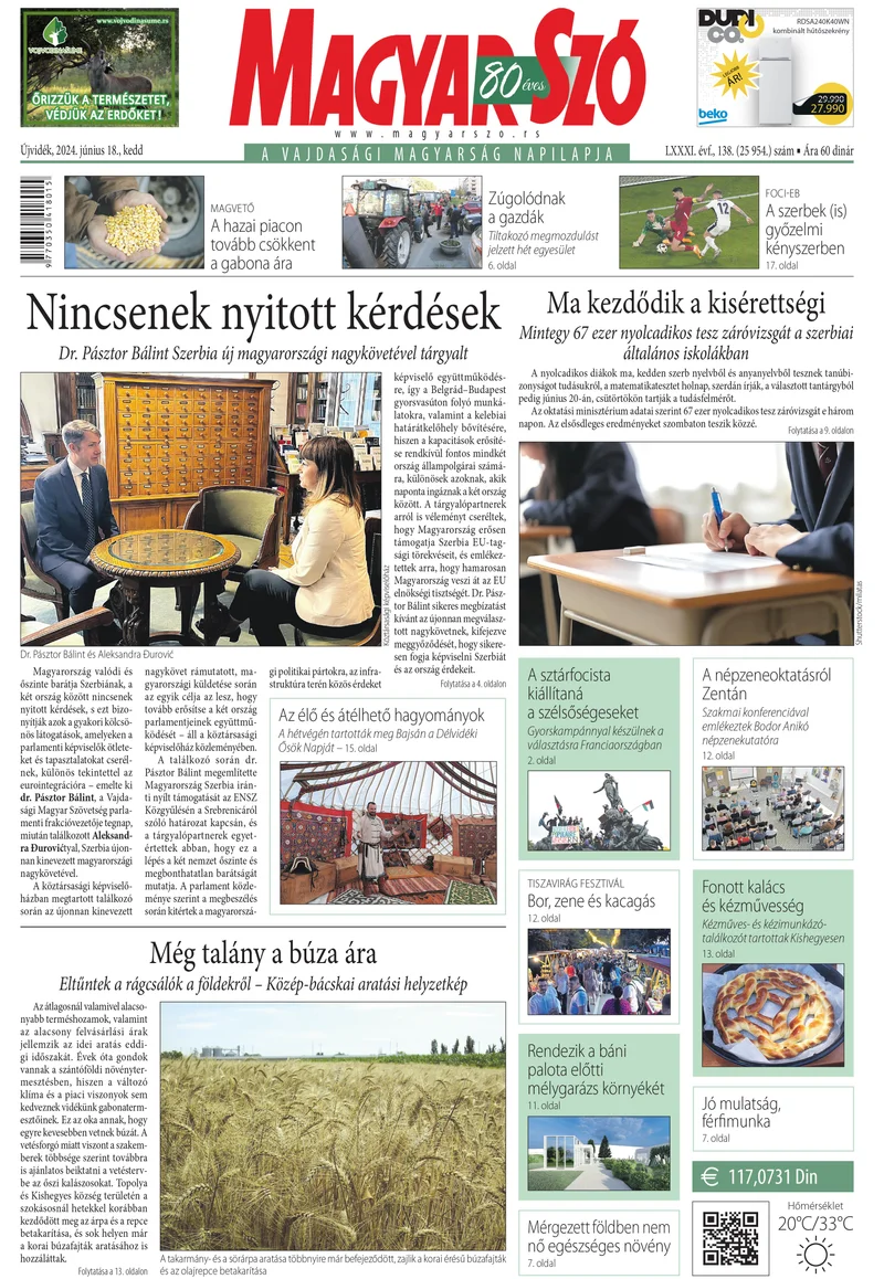 Magyar Szó, 81. évf. 2024. június 18. 138. sz. 1–20. oldal