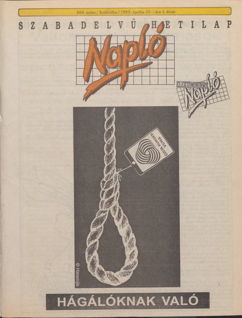 Napló - Szabadelvű hetilap, 6. évf. 1995. április 26. 260. sz.