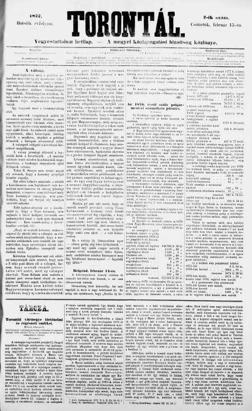 Torontál, 6. évf. 1877. február 15. 7. sz.