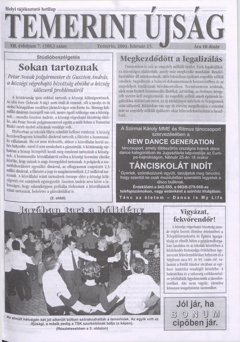 Temerini Újság, 7. évf. 2001. február 15. 7. sz.