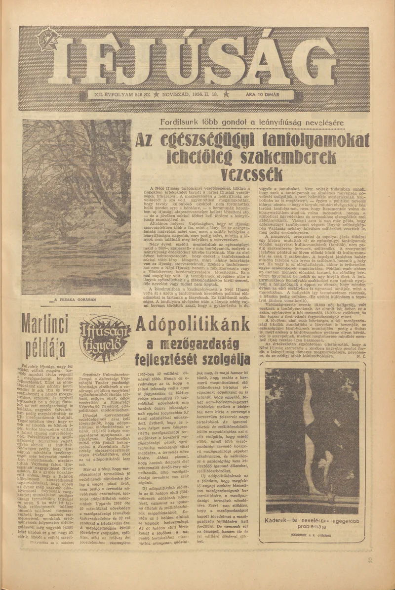 Ifjúság, 12. évf. 1956. február 18. 540. sz.