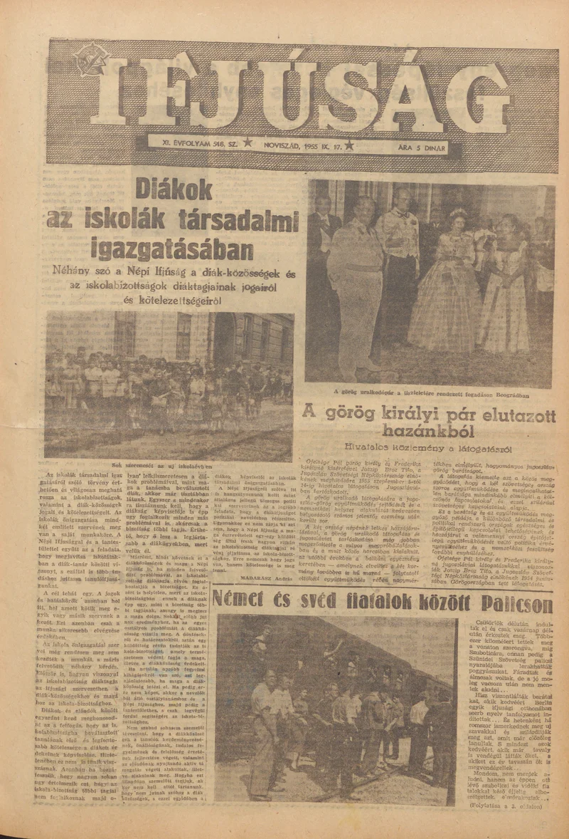 Ifjúság, 11. évf. 1955. szeptember 17. 518. sz.