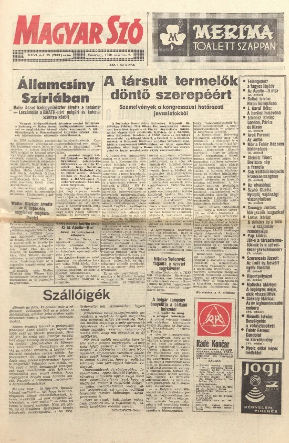 Magyar Szó, 26. évf. 1969. március 2. 59. sz. 1–32. oldal