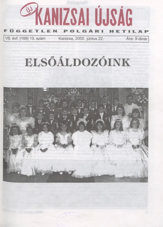Új Kanizsai Újság, 7. évf. 2000. június 22. 13. sz.