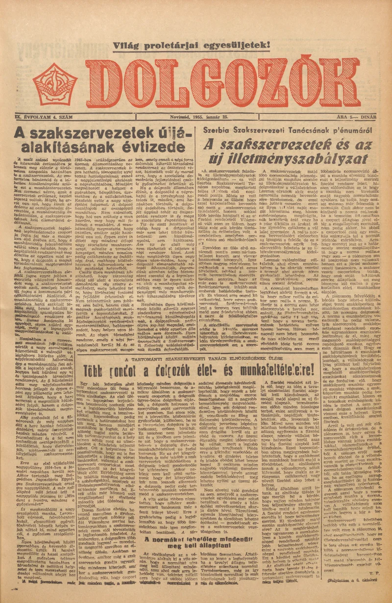 Dolgozók, 9. évf. 1955. január 25. 4. sz.