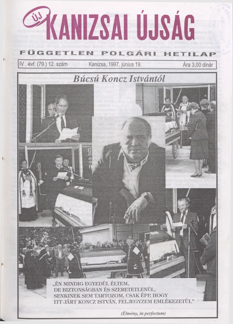 Új Kanizsai Újság, 4. évf. 1997. június 19. 12. sz.
