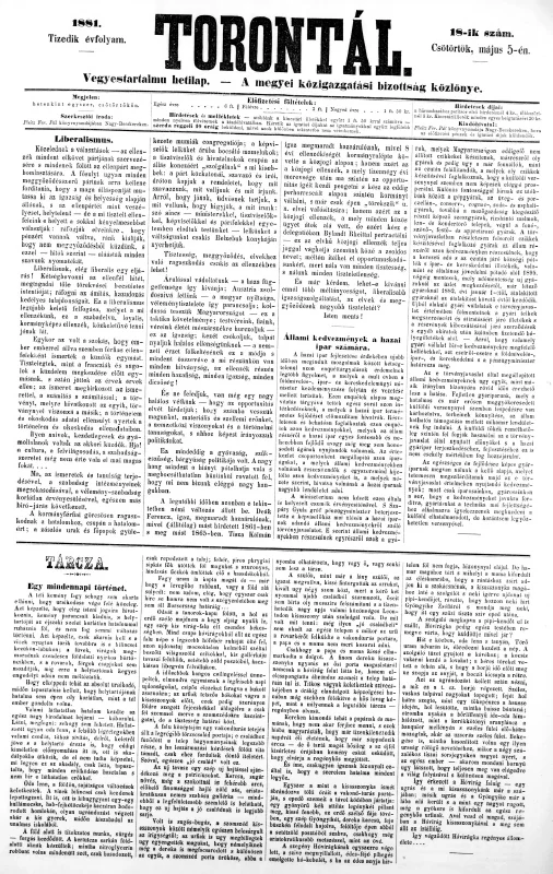 Torontál, 10. évf. 1881. május 5. 18. sz.