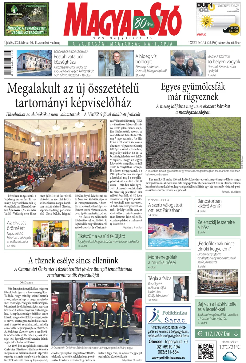 Magyar Szó, 81. évf. 2024. február 10. – 11. 34. sz. 1–32. oldal