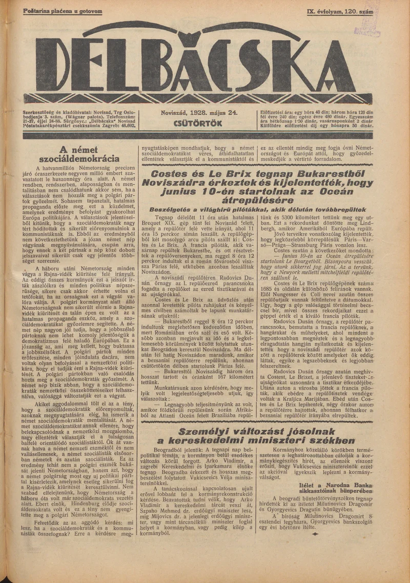 Délbácska, 9. évf. 1928. május 24. 120. sz.