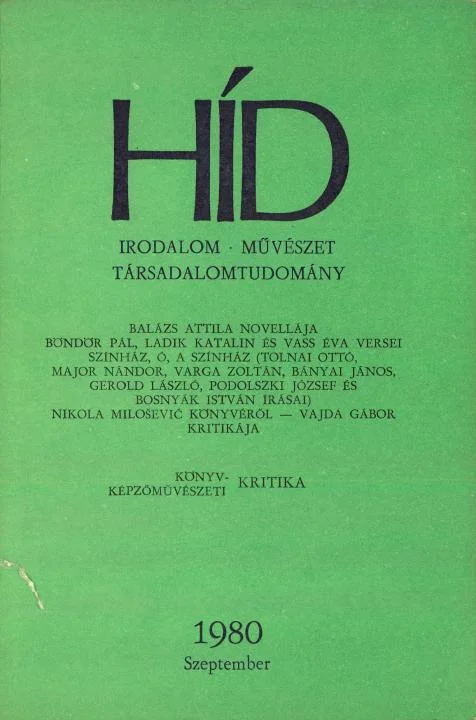 Híd, 44. évf. 1980. szeptember. 9. sz. 1009–1152. oldal