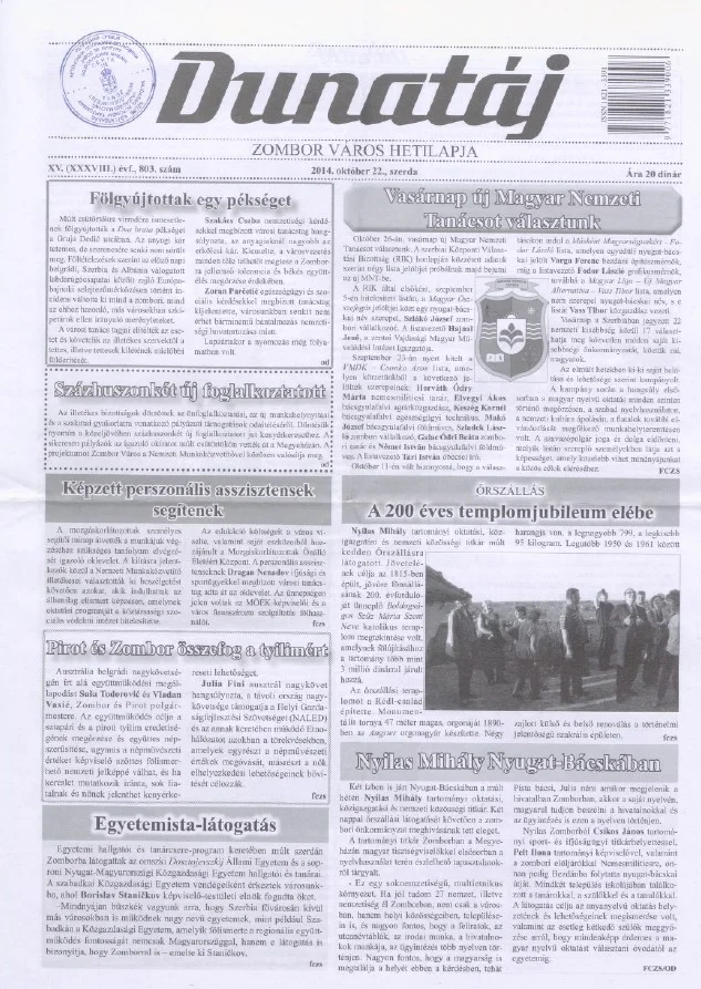Dunatáj, 16. évf. 2014. október 22. 803. sz.