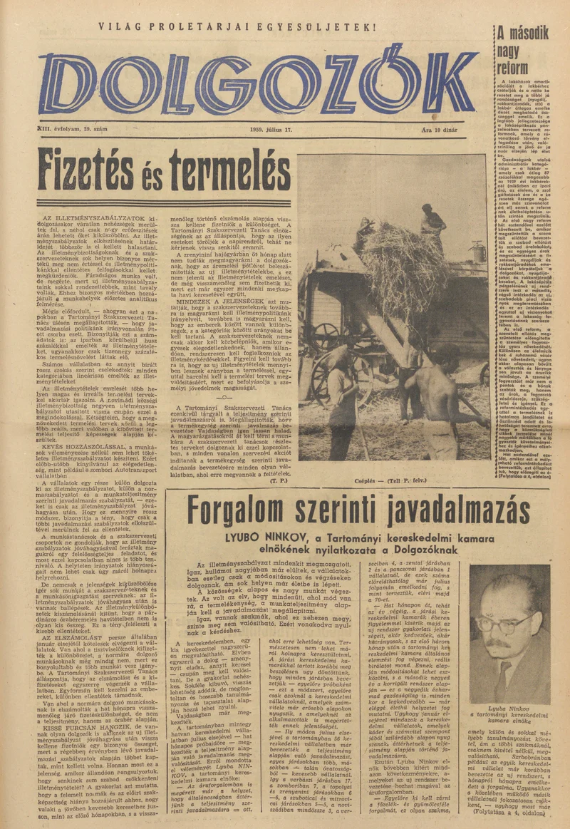 Dolgozók, 13. évf. 1959. július 17. 29. sz.