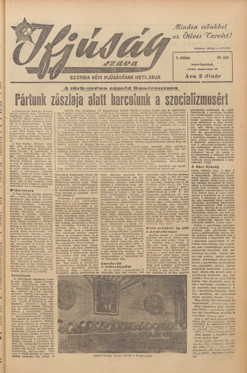 Ifjúság Szava, 5. évf. 1949. március 19. 184. sz.