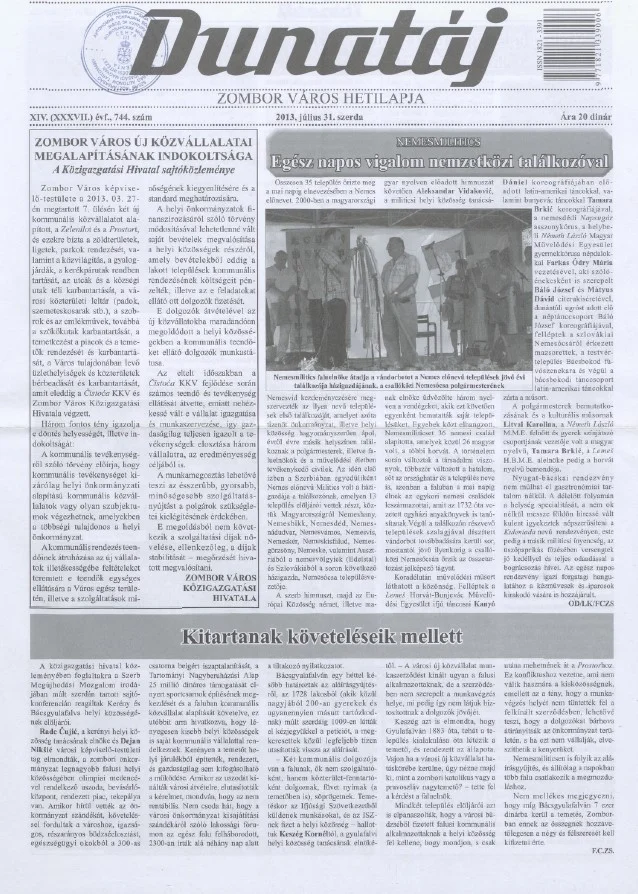 Dunatáj, 15. évf. 2013. július 31. 744. sz.