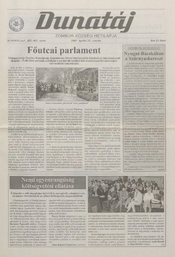 Dunatáj, 9. évf. 2007. április 25. 420–422. sz.