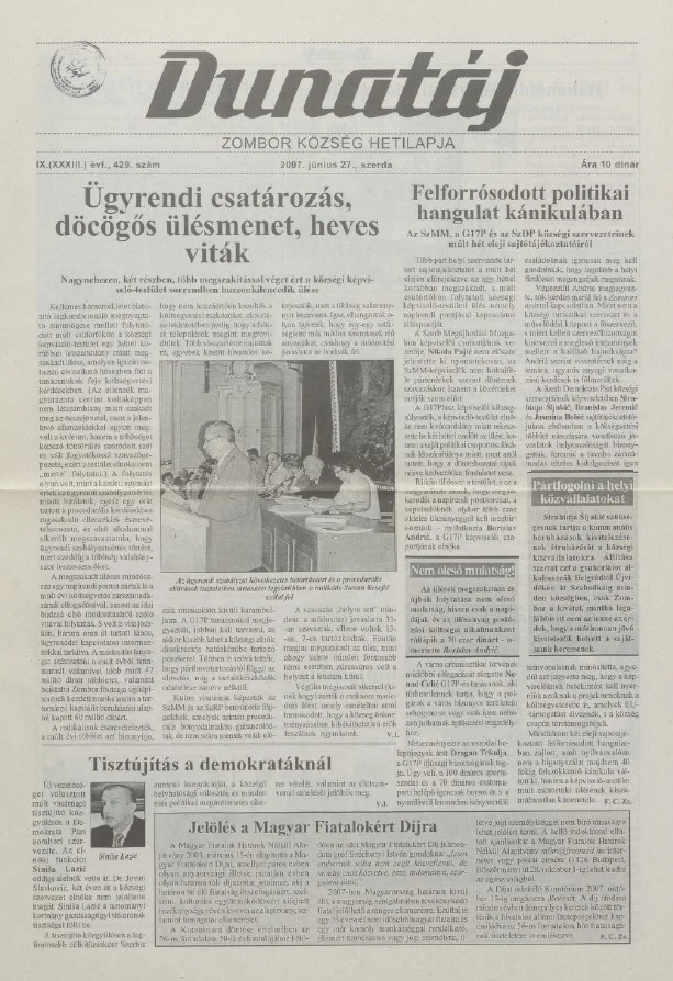 Dunatáj, 9. évf. 2007. június 27. 429. sz.