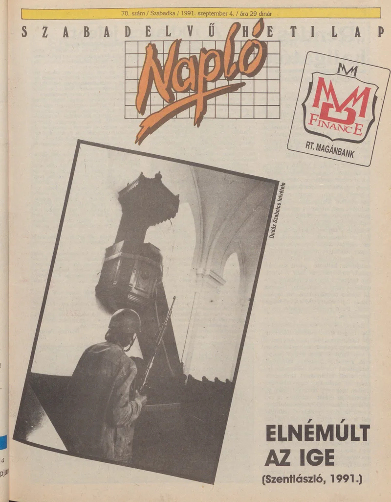 Napló - Szabadelvű hetilap, 2. évf. 1991. szeptember 4. 70. sz.