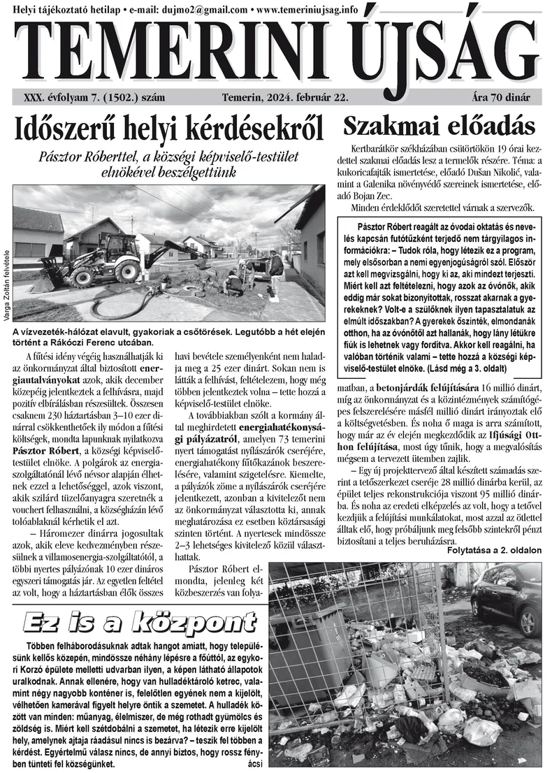 Temerini Újság, 30. évf. 2024. február 22. 7. sz.