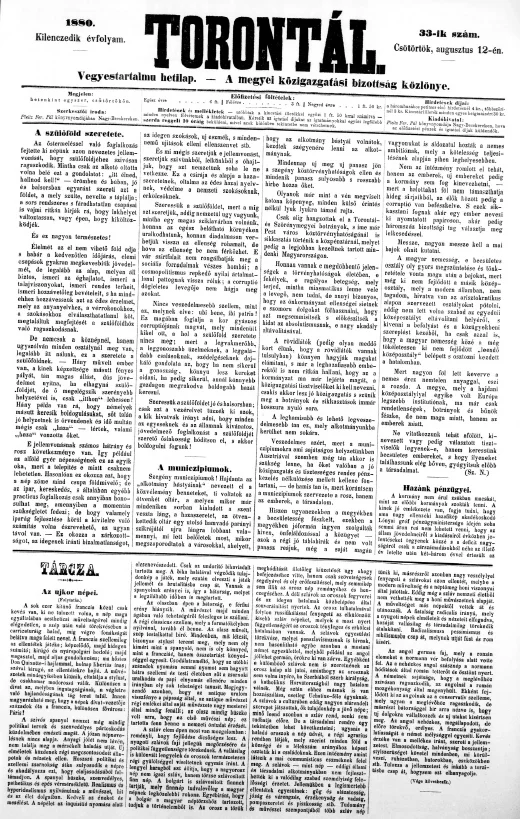 Torontál, 9. évf. 1880. augusztus 12. 33. sz.