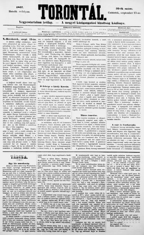 Torontál, 6. évf. 1877. szeptember 13. 37. sz.