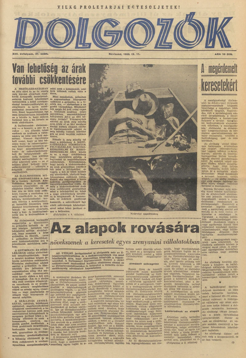 Dolgozók, 13. évf. 1959. szeptember 10. 37. sz.