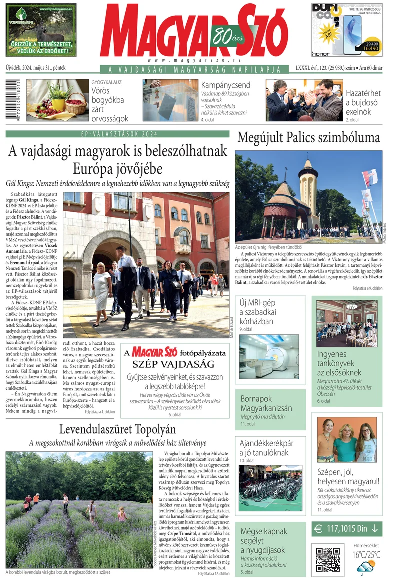 Magyar Szó, 81. évf. 2024. május 31. 123. sz. 1–16. oldal
