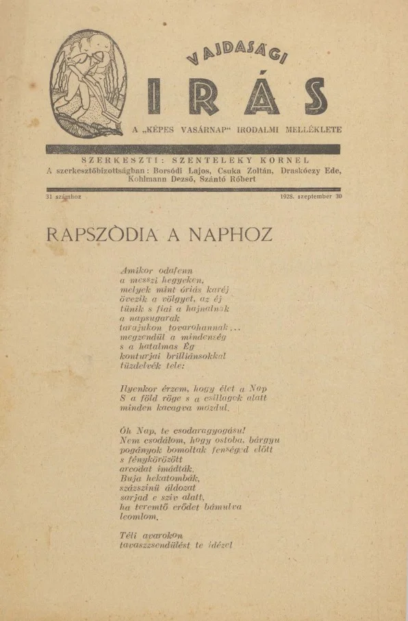 Vajdasági Írás, 1. évf. 1928. szeptember 30. 31. sz. 33–62. oldal
