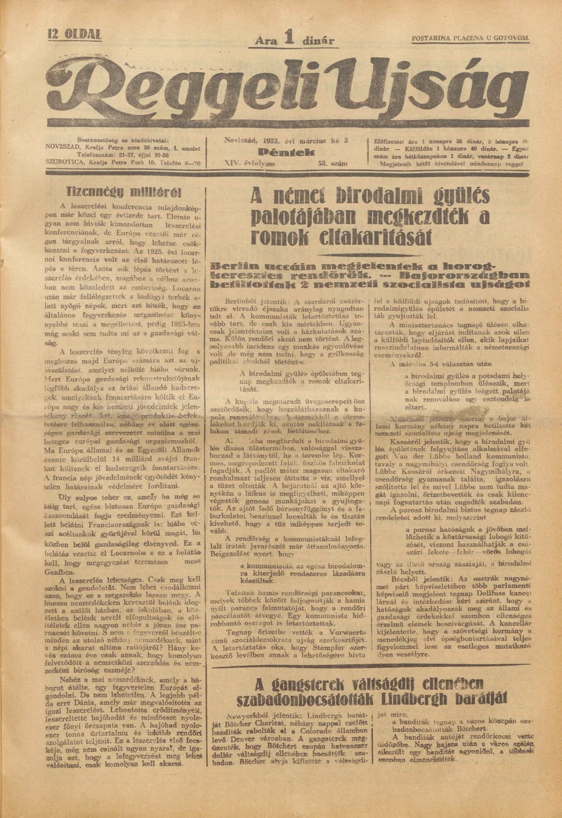 Reggeli Újság, 14. évf. 1931. március 3. 53. sz.