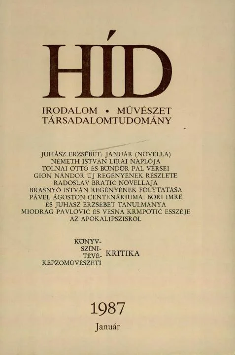 Híd, 51. évf. 1987. január. 1. sz. 1–140. oldal