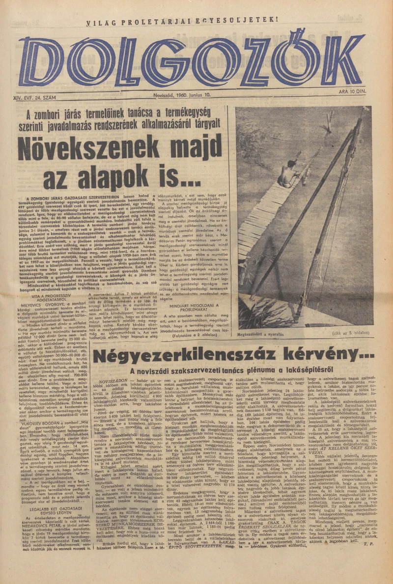 Dolgozók, 14. évf. 1960. június 10. 24. sz.