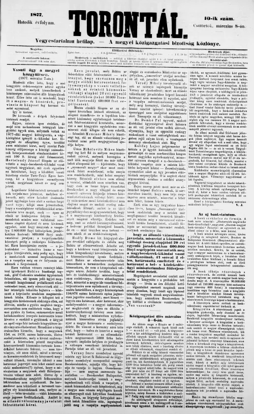 Torontál, 6. évf. 1877. március 8. 10. sz.