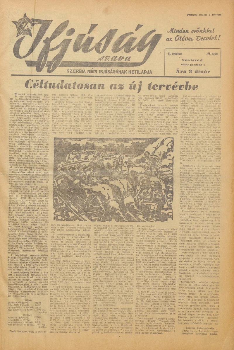 Ifjúság Szava, 6. évf. 1950. január 1. 225. sz.