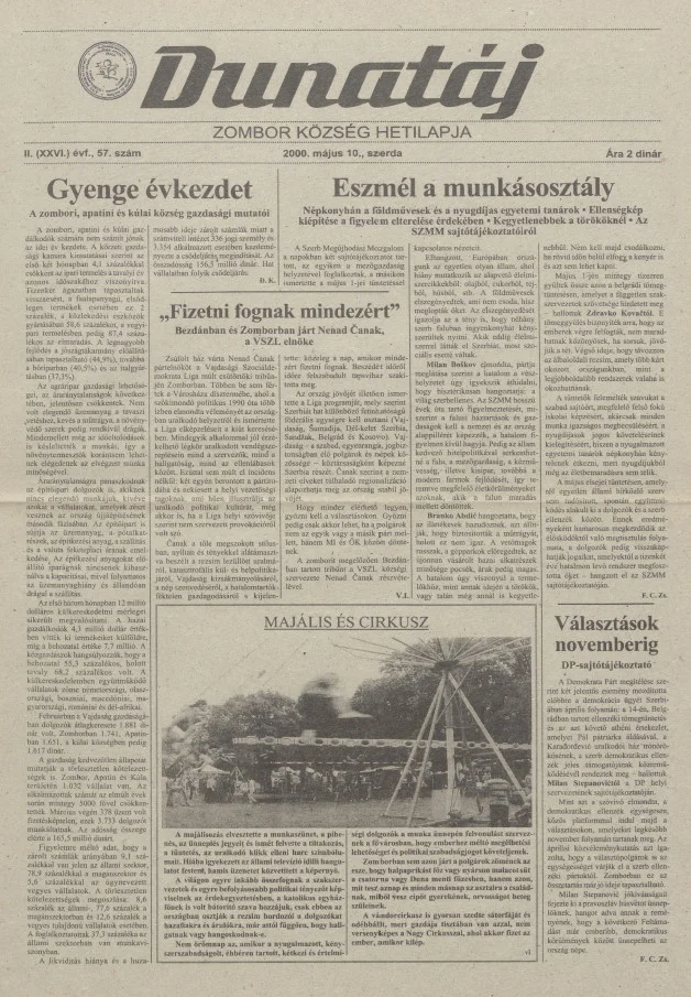 Dunatáj, 2. évf. 2000. május 10. 57. sz.